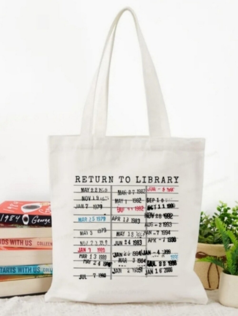 Tote: Library Return Vintage Stamp